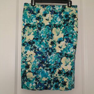 Ann Taylor Floral A-Line Skirt - 24" Length - Size 8